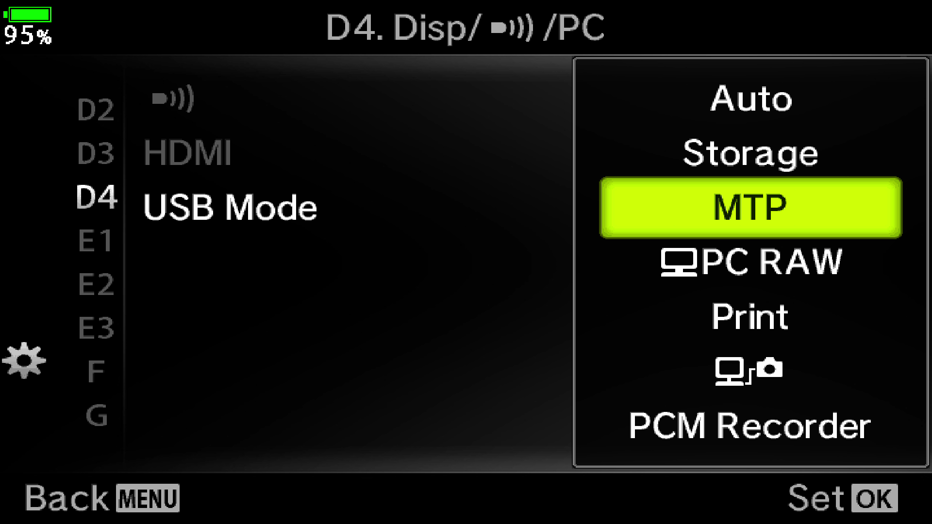 Olympus USB Modes